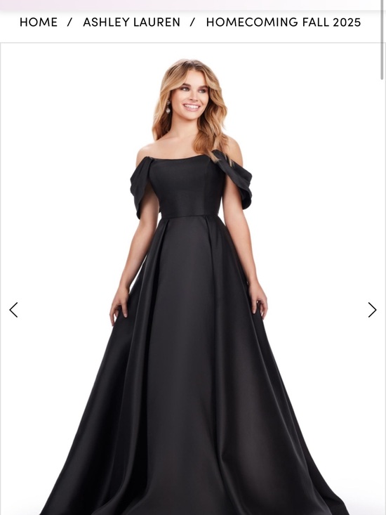 Ashley Lauren Dresses & Skirts - Black Satin Full A-Line Evening Dress - Classic Formal Style